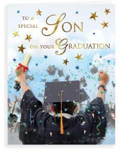 To A Special Son On Your Graduation Card. 19x13cm (8x6 Inches)