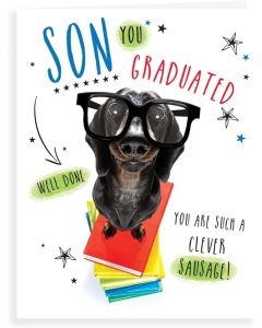 Son Graduation Congratulations Card. 19x13cm (8x6 Inches)