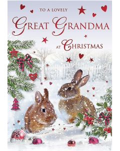 To A Lovely Great Grandma At Christmas Card. 23x15cm (9x6 Inches)
