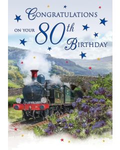 Congratulation On Your 80th Birthday Card 23x15cm (9x6inches)