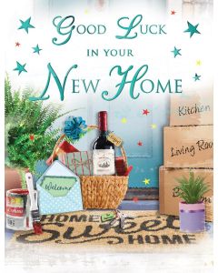 Good Luck In Your New Home Card. 19x13cm