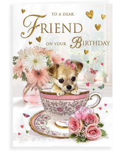 To A Dear Friend On Your Birthday Card 23x15cm (9x6 Inches)