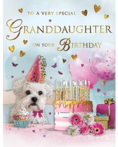 To A Very Special Granddaughter On Your Birthday Card. 8x6 Inches (19x13cm)