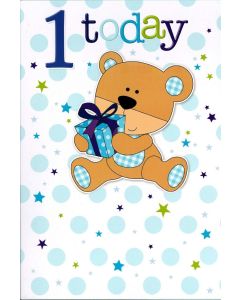 Age 1 Birthday Card For Boy. 19x13cm (8x6 Inches)