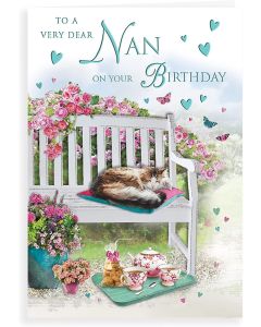 To A Very Dear Nan On Your Birthday Card. 23x15cm (9x6 Inches)