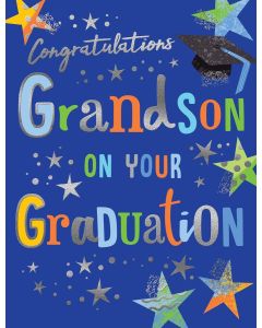 Grandson Graduation Congratulations Card. 19x13cm (8x6 Inches)
