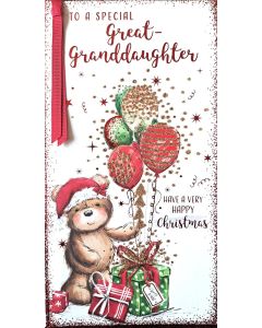 To A Special Great-Granddaughter Christmas Card 23x12 cm