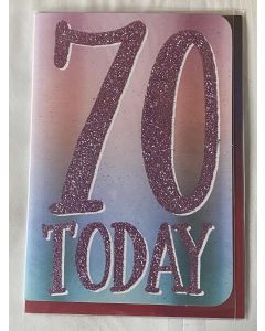 Ladies Female Age 70th Birthday Card. 19x13cm (8x6 Inches)