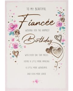 Finacee Birthday Card. 23x15cm (9x6 Inches)