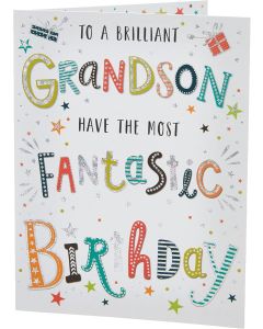 Grandson Birthday Card. 19x13cm (8x6 Inches)