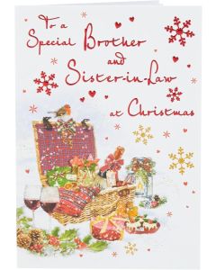 For A Special Brother And Sister-in-Law At Christmas Card. 23x15cm