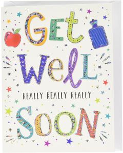 Get Well Soon Card. 19x13cm (8x6 Inches)