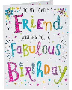 Friend Card For Him Or Her. 19x13cm (8x6 Inches)