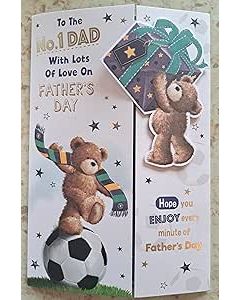 To The No.1 Dad With Lots Of Love On Father's Day Card.23 x15cm (9x6 Inches)