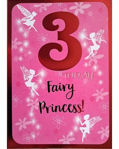 Age 3 Birthday Card For Girl 19x13cm (8x6 Inches)