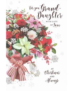 For You Granddaughter Christmas Card. Medium Card 15x25cm (6x9inches)