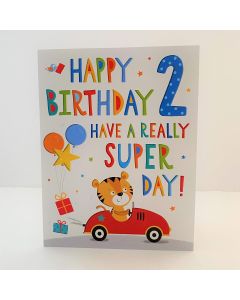 Age 2 Birthday Card For Boy. 19x13cm (8x6 Inches)