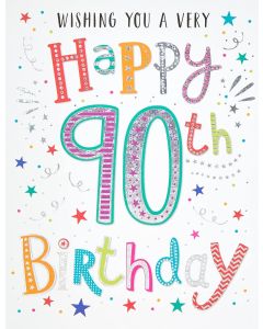 90th Birthday Card For Male Or Female