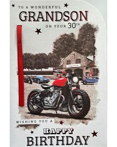 To A Wonderful Grandson on your 30th. Wishing you a Happy Birthday. 23x15cm (9x6 Inches)