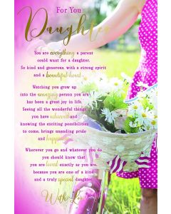 Daughter Birthday Card. 23x15cm (9x6 Inches)