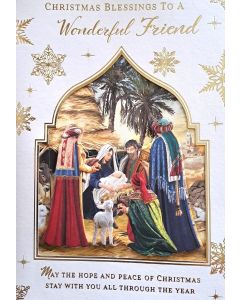 Christmas Blessings To A Wonderful Friend. Christmas Card. 19x13cm