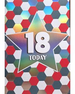 Age 18 Male Birthday Card. 19x13cm (8x6 Inches)