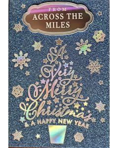 From Across The Miles Christmas Card. A Very Merry Christmas. 19x13cm