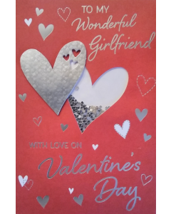 To My Wonderful Girlfriend With Love On Valentine's Day Card.