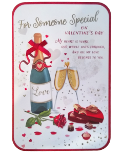 For Someone Special On Valentine's Day Card. 23x15cm (9x6 Inches)