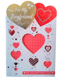 For My Boyfriend On Valentine's Day Card. 23x15cm (9x6 Inches)