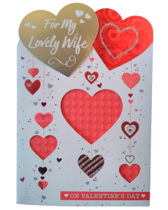 For My Lovely Wife On Valentine's Day Card. 23x15cm (9x6 Inches)