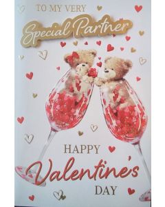 For My Very Special Partner Happy Valentine's Day Card. 23x15cm (9x6 Inches)