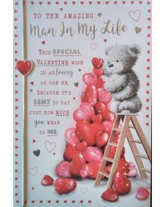To The Amazing Man In My Life. Valentine's Day Card. 23x15cm (9x6 Inches)