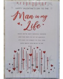Man In My Life Valentine's Card. 23x15cm (9x6 Inches) 